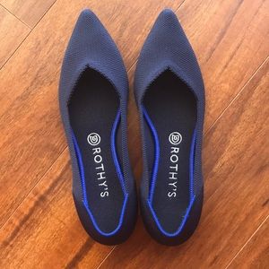 Rothy’s The Point flats in navy size 10